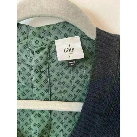 CAbi Black Knit Green mixed media Sweater Get Together Women’s Size XSmall - Picture 4 of 8